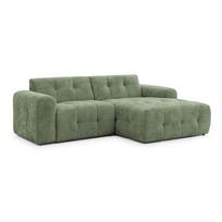 Žalios spalvos kampinė sofa (su dešiniuoju kampu/su gultu) Melva – Ropez