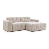 Smėlio spalvos kampinė sofa (su dešiniuoju kampu/su gultu) Melva – Ropez