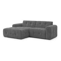 Tamsiai pilkos spalvos kampinė sofa (su kairiuoju kampu/su gultu) Melva – Ropez