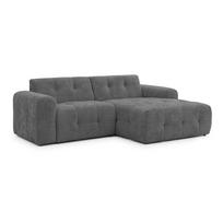 Tamsiai pilkos spalvos kampinė sofa (su dešiniuoju kampu/su gultu) Melva – Ropez
