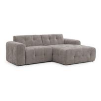 Pilkos spalvos kampinė sofa (su dešiniuoju kampu/su gultu) Melva – Ropez