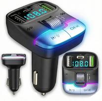 Automobilinis „Bluetooth 5.4“ siųstuvas, USB įkroviklis PD 25W QC 18W 12-24V