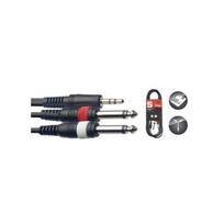 Laidas 3.5mm mini jack stereo - 2x6.3 Jack 1m Stagg