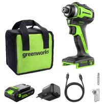 Akumuliatorinis smūginis suktuvas Greenworks ID3220A1; 24 V; 1x2,0 Ah akum.