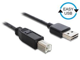 Delock kabelis EASY-USB 2.0 tipo A kištukas > USB 2.0 tipo B kištukas 0,5 m juodas