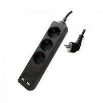 Ilgintuvas 3-vietis V-TAC, 2usb jungtys, 3G1.5MM2 X 5M, juodas