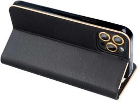 Dėklas Oem LUNA Book Gold skirtas Samsung Galaxy A34 5G juodos spalvos
