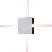 4W LED sieninis šviestuvas V-TAC, kvadratinis, baltas, IP65, 4000K (natūraliai balta)