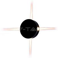 4W LED sieninis šviestuvas V-TAC, apvalus, juodas, IP65, 3000K (šiltai balta)