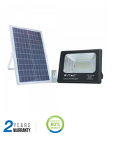 V-tac 40W LED prožektorius su saulės baterija, juodas, 6000K