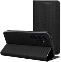 Dėklas Oem LUNA Book Carbon skirtas Samsung Galaxy S25 Ultra juodos spalvos
