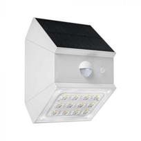 Sieninis šviestuvas V-tac 2,5W LED sieninis įkraunamas šviestuvas su saulės baterija ir judesio davikliu, baltas, 3000/4000/6000K, IP65