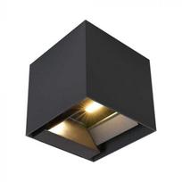 Sieninis šviestuvas V-tac 9W LED sieninis įkraunamas šviestuvas su saulės baterija ir judesio davikliu, tamsiai pilkas, 3000/4000/5000K, IP65