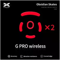 X-Raypad Obsidian Pelė Feet | Raudona, x2, Logitech G Pro