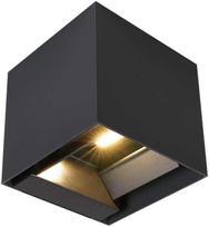 Sieninis šviestuvas 9W LED sieninis įkraunamas šviestuvas su saulės baterija ir judesio davikliu, juodas, 3000/4000/5000K, IP65