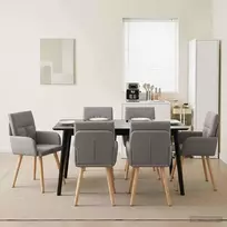 Valgomojo kėdės 6 vnt. Audinys Taupe 60 x 56 x 96 cm