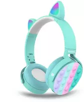 Ausinės Goodbuy belaidės headsets skirta kids | bluetooth 5.0 | LED cat ears | POP IT | mėlynas (pažeista pakuotė)