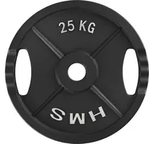 Olimpinis ketaus svorio diskas, 51 mm – olimpinis štangos diskas jėgos treniruotėms HMS