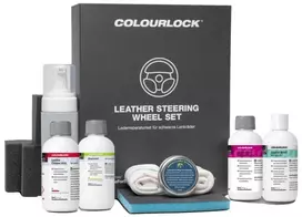 KOCH CHEMIE Colourlock Leather Steering Wheel Set, juodo odinio vairo atnaujinimo rinkinys