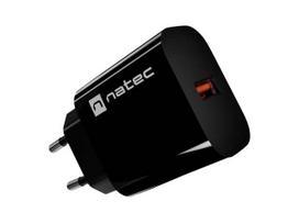 SIENINIS ĮKROVIKLIS NATEC RIBERA 1X USB-A 18W JUODAS