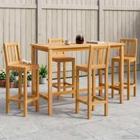 Lauko baro rinkinys 5 pcs Natūrali Kieto teka medžio