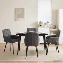 Valgomojo kėdės 4 pcs Aksomas Tamsiai pilka 56,5 x 50 x 86 cm