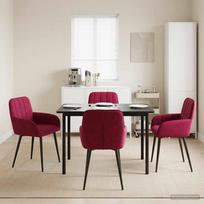 Valgomojo kėdės 4 pcs Aksomas Vyno raudona 56,5 x 50 x 86 cm