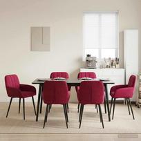 Valgomojo kėdės 6 pcs Aksomas Vyno raudona 56,5 x 50 x 86 cm