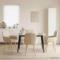 Valgomojo kėdės 4 pcs Audinys Kreminė 56,5 x 50 x 87,5 cm