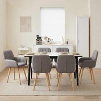 Valgomojo kėdės 6 pcs Audinys Taupe 56,5 x 50 x 87,5 cm
