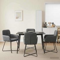 Valgomojo kėdės 4 pcs Aksomas Tamsiai pilka 59 x 56,5 x 86 cm