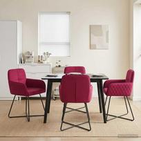 Valgomojo kėdės 4 pcs Aksomas Vyno raudona 59 x 56,5 x 86 cm