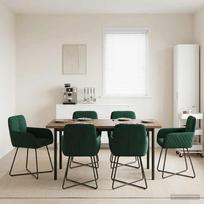 Valgomojo kėdės 6 pcs Aksomas Tamsiai žalia 59 x 56,5 x 86 cm