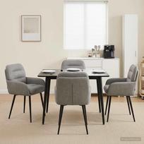 Valgomojo kėdės 4 pcs Aksomas Šviesiai pilka 59 x 59,5 x 90 cm