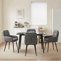 Valgomojo kėdės 4 pcs Aksomas Tamsiai pilka 59 x 59,5 x 90 cm