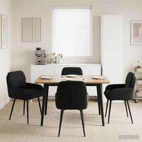 Valgomojo kėdės 4 pcs Aksomas Juoda 59 x 59,5 x 90 cm