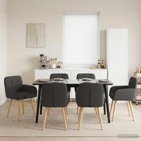Valgomojo kėdės 6 pcs Bouclé Tamsiai pilka 59 x 56 x 86 cm