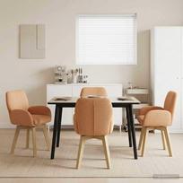 Sukamos valgomojo kėdės 4 pcs Bouclé Smėlio 54 x 58 x 87 cm