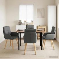 Valgomojo kėdės 4 pcs Audinys Tamsiai pilka 60 x 56 x 96 cm