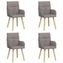 Valgomojo kėdės 4 pcs Audinys Taupe 60 x 56 x 96 cm