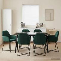 Valgomojo kėdės 4 pcs Aksomas Tamsiai žalia 55 x 50 x 84 cm