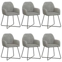 Valgomojo kėdės 6 pcs Aksomas Šviesiai pilka 55 x 50 x 84 cm