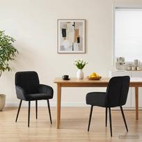 Valgomojo kėdės 2 pcs Aksomas Juoda 56,5 x 50 x 86 cm