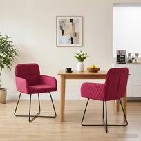 Valgomojo kėdės 2 pcs Aksomas Vyno raudona 59 x 56,5 x 86 cm