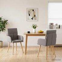 Valgomojo kėdės 2 pcs Audinys Taupe 60 x 56 x 96 cm