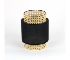 Pakaitinis gaubtas BOHO E27 stalinei lempai ir liustrai, skersmuo 20 cm, rotangas, juodas
