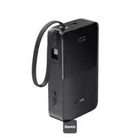 LiPo išorinis akumuliatorius (Powerbank) 20000mAh 22.5W, su įmontuotu USB-C kabeliu, UAB-A, USB-C Bipow2 Pro EnerFillJuodas BASEUS
