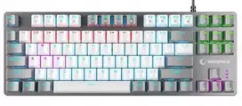 "Rampage Snug RGB KRGD" raudona balta/pilka mechaninė žaidimų klaviatūra