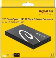 Delock External Enclosure 2.5 AND quot; SATA USB 3.1 Black 42611