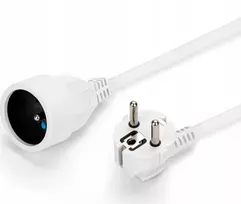 Montis elektros prailginimo laidas su kištuku ir lizdu, 3 m, baltas, MT117-3, MONTIS